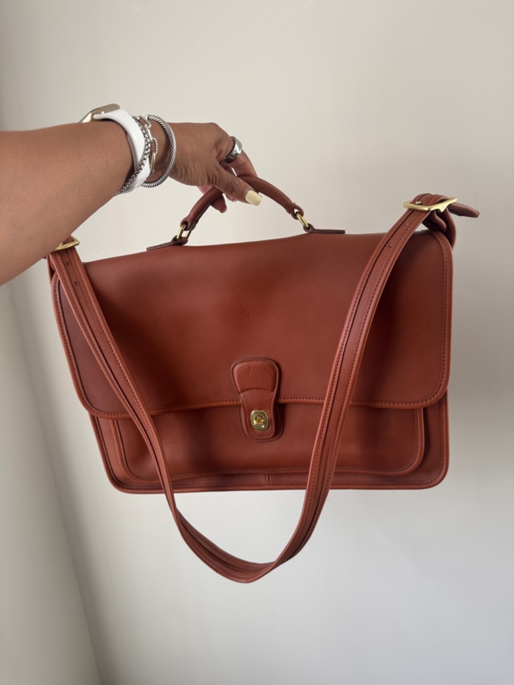 Coach Leather Saddle Brown Briefcase/ Messenger Bag